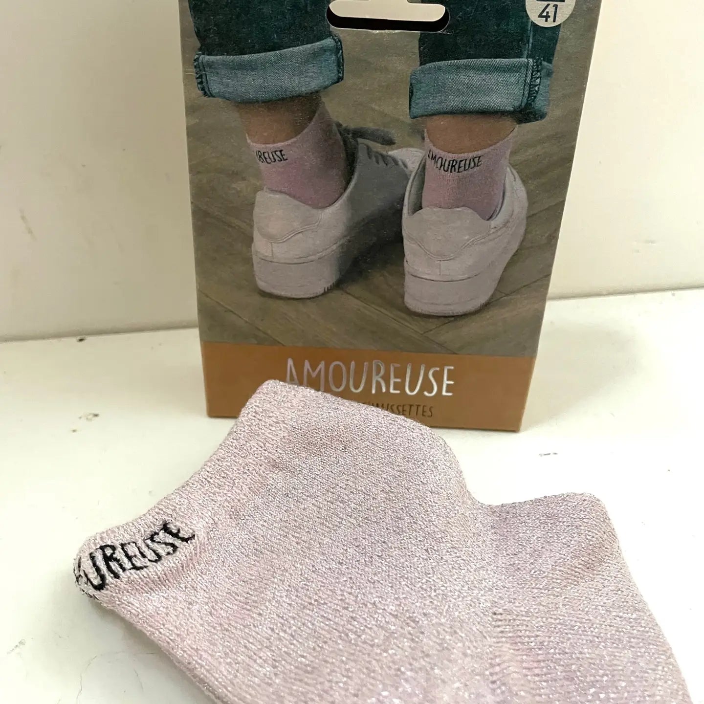 Chaussettes à paillettes « Amoureuse »
