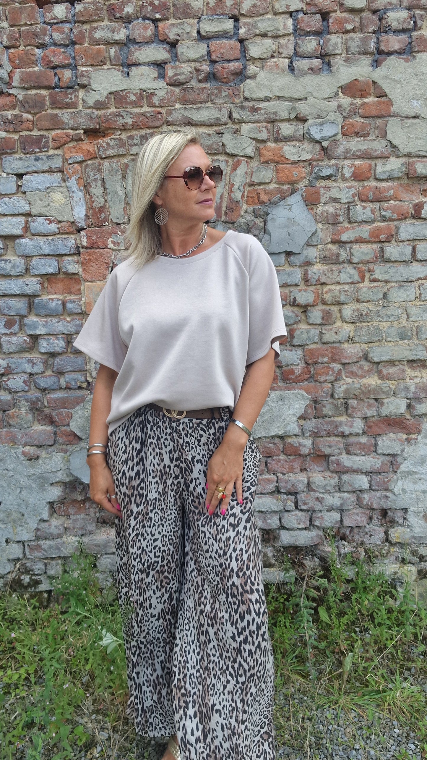 Pantalon large léopard