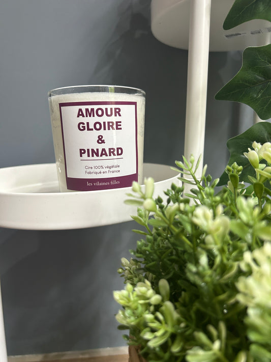 Bougie « Amour, gloire & pinard »