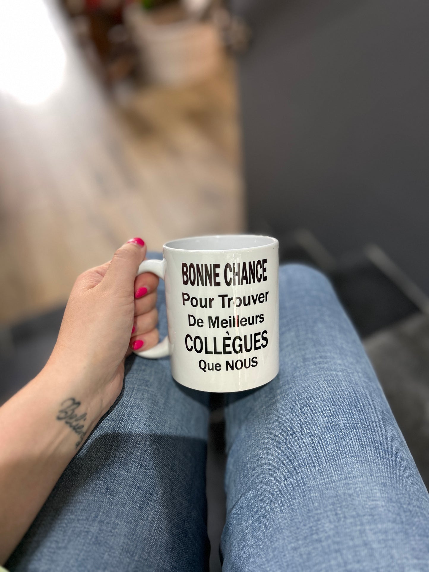 Tasse « Bonne chance pour trouver de meilleurs collègues… »