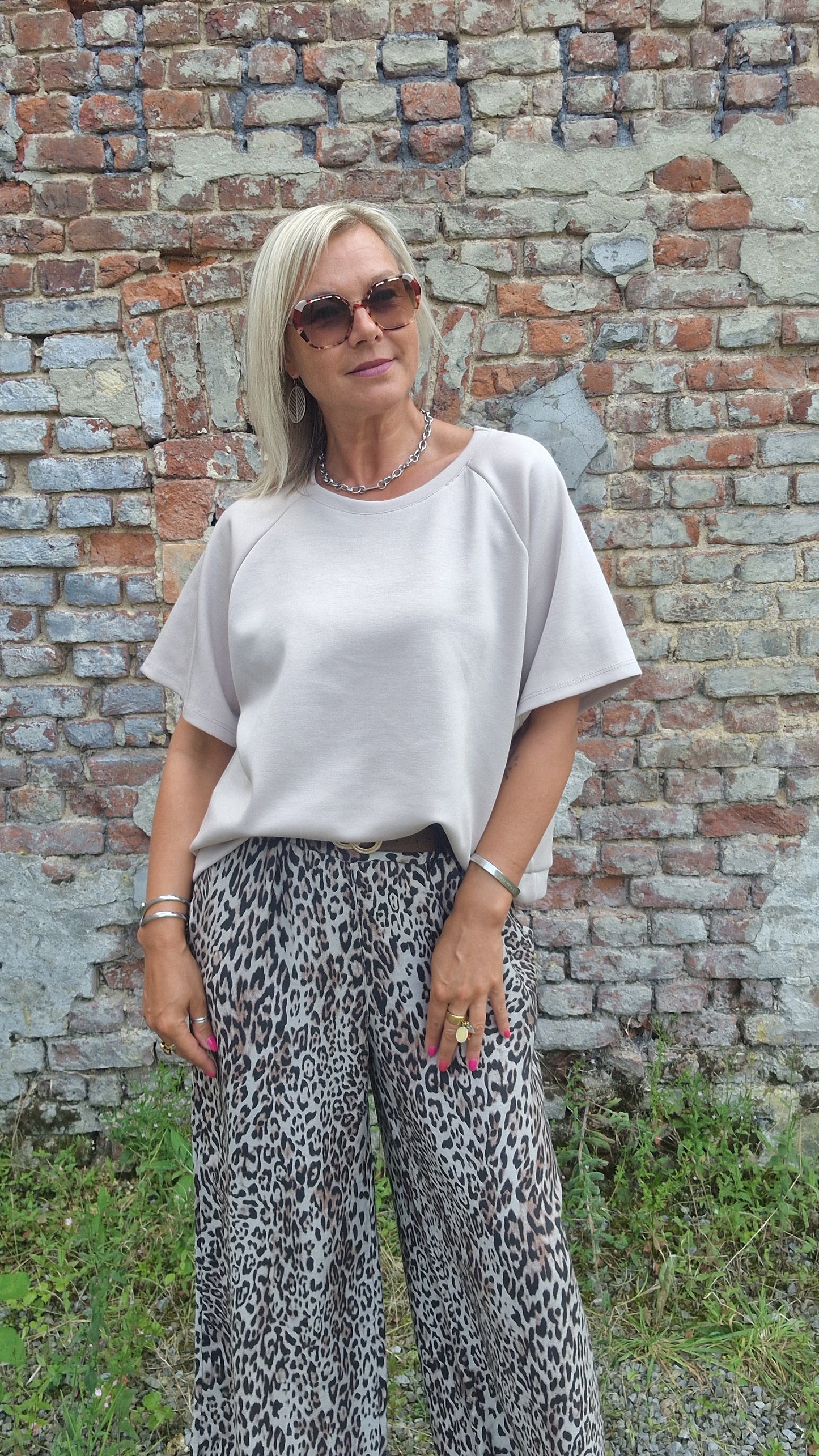 Pantalon large léopard