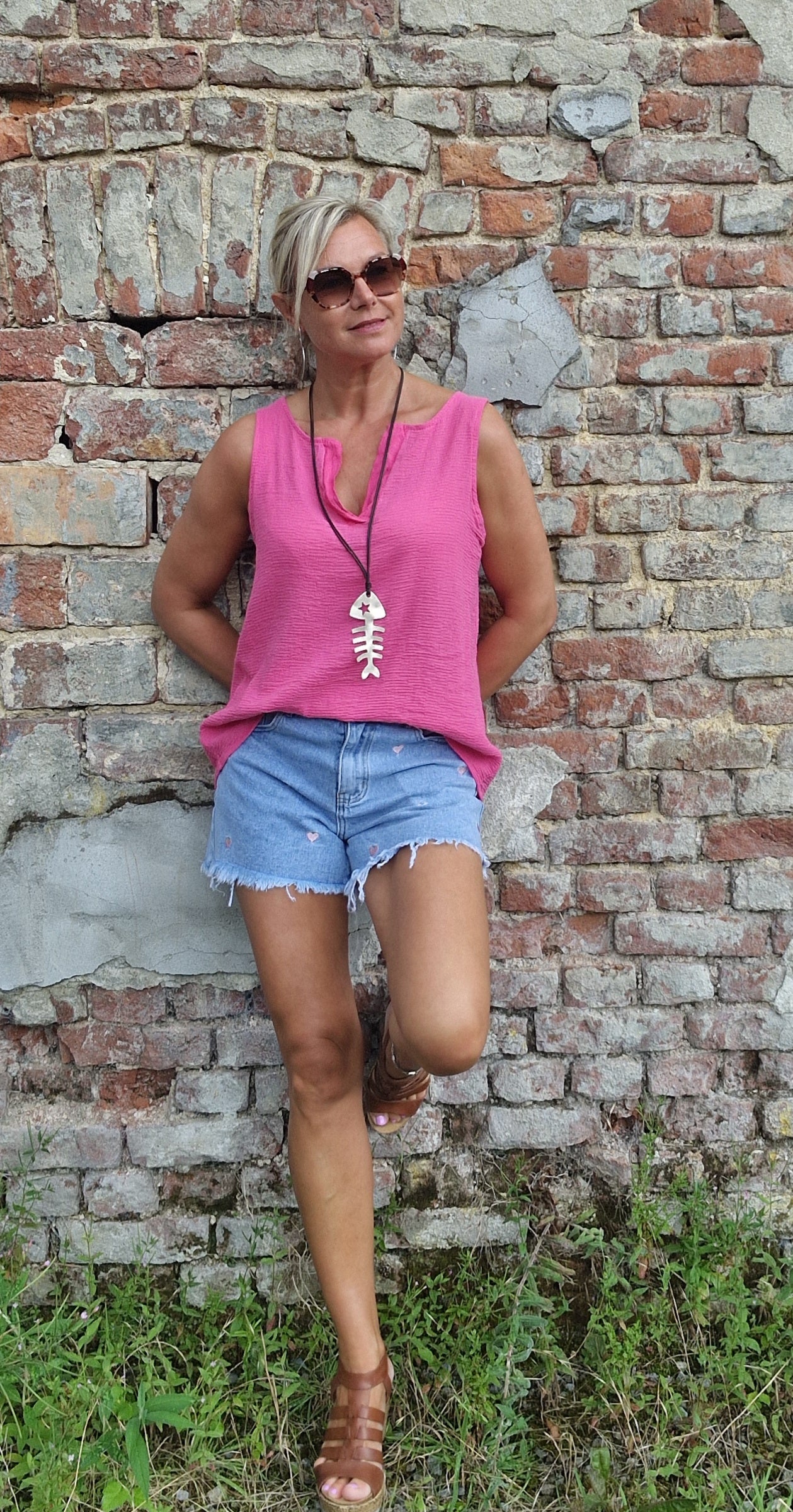 Top coton fluide décolleté