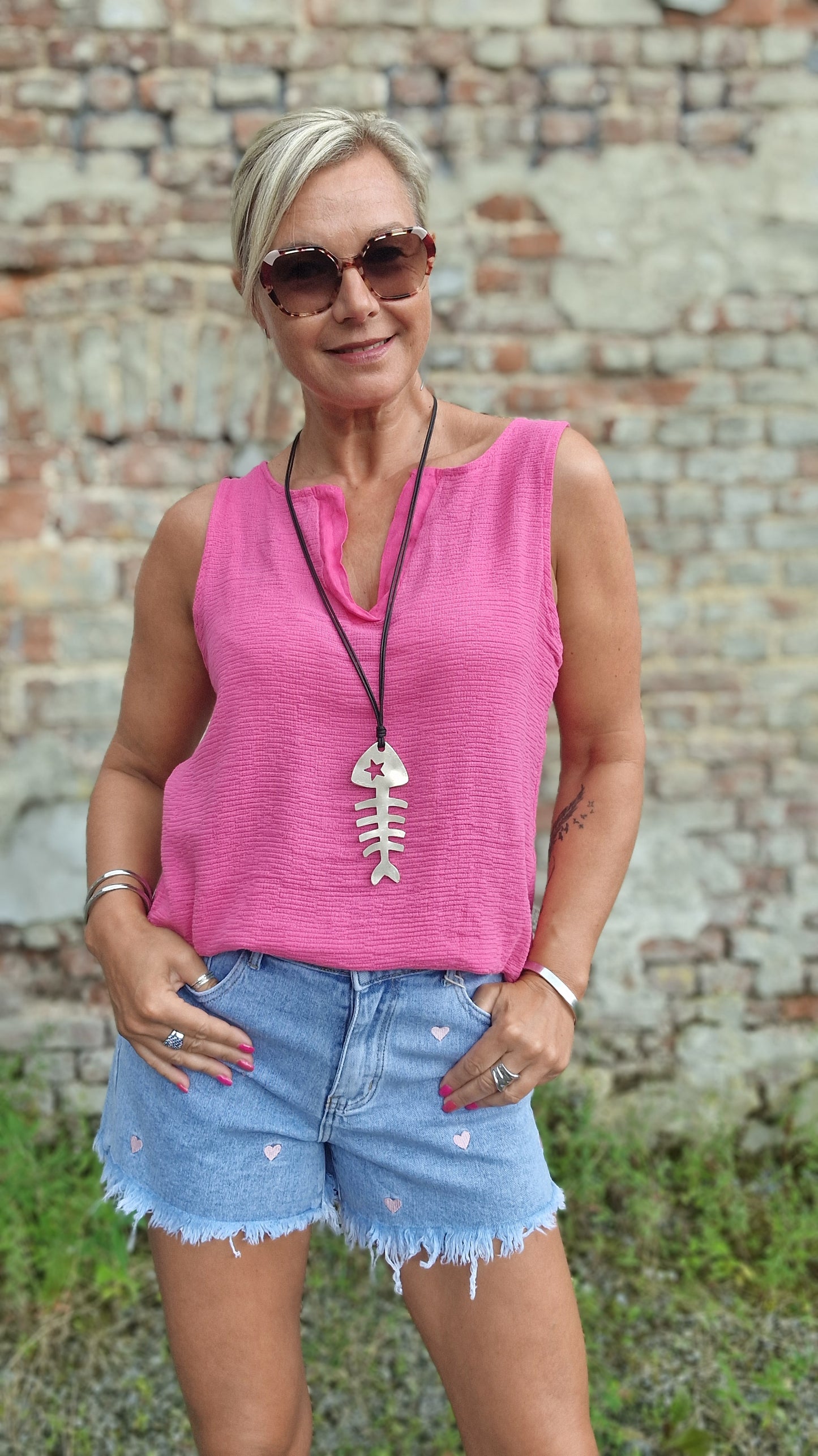 Top coton fluide décolleté